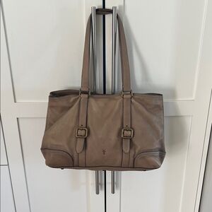 Frye Brown Leather Tote with Interior Zip Pouch